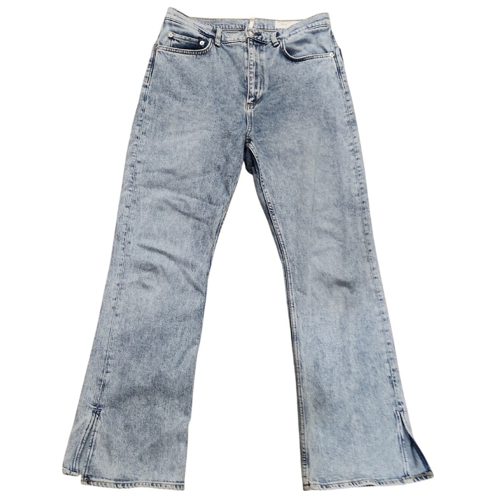 Rag & Bone Peyton High Rise Boot Cut Rich Mom Split Leg Edgy Cotton 32 Norm Luxe